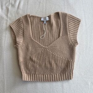 Chic Tan Knit Crop Top